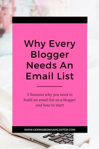 Blogger Email Lists 101 | If you aren't building an email list as a blogger, you're making a HUGE mistake. Here are the 5 reasons why you should build an email list to grow your sales and increase your audience from the beginning. Click through to read why, and tips on getting started!