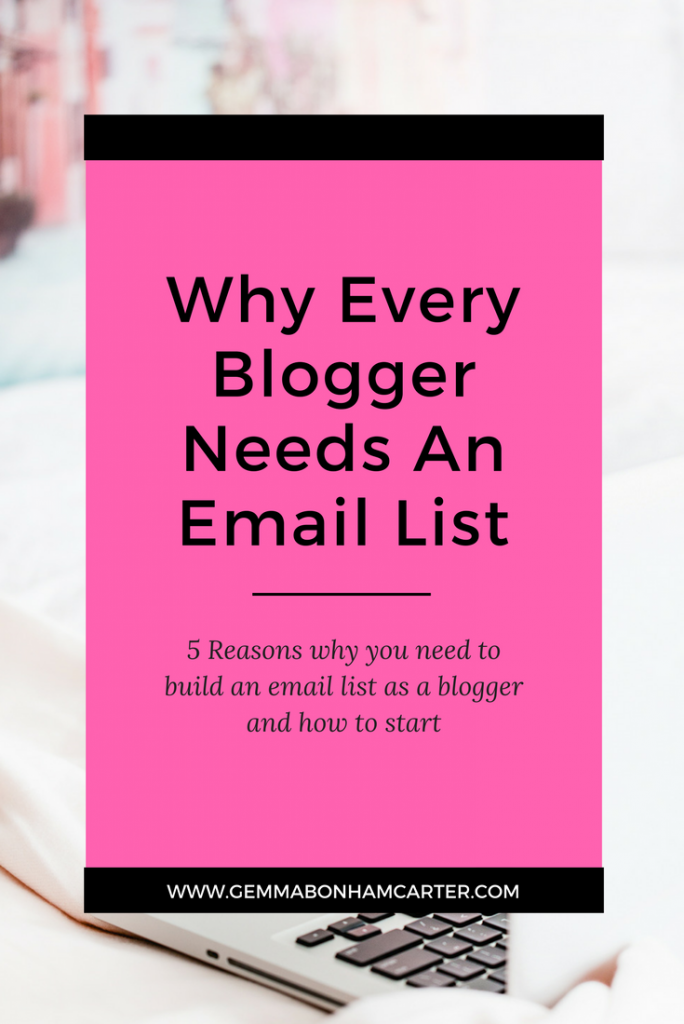 Blogger Email Lists 101 | If you aren't building an email list as a blogger, you're making a HUGE mistake. Here are the 5 reasons why you should build an email list to grow your sales and increase your audience from the beginning. Click through to read why, and tips on getting started! 