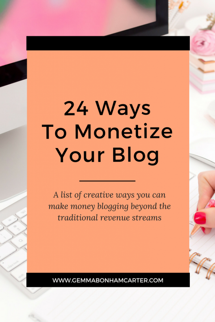 Want to make money blogging? Here are 24 creative ways to increase your income as a blogger and online entrepreneur.