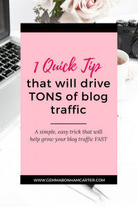 Want one simple, easy tip to increase your blog traffic? Click through to get this juicy secret strategy that will help drive traffic from Pinterest and google search. A must for any blogger!