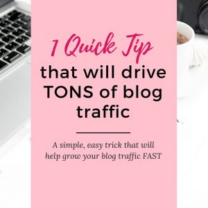 Want one simple, easy tip to increase your blog traffic? Click through to get this juicy secret strategy that will help drive traffic from Pinterest and google search. A must for any blogger!